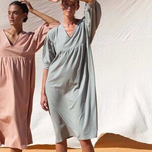 Beaumont Organic Maeve Organic Cotton Dress in Soft Sage
